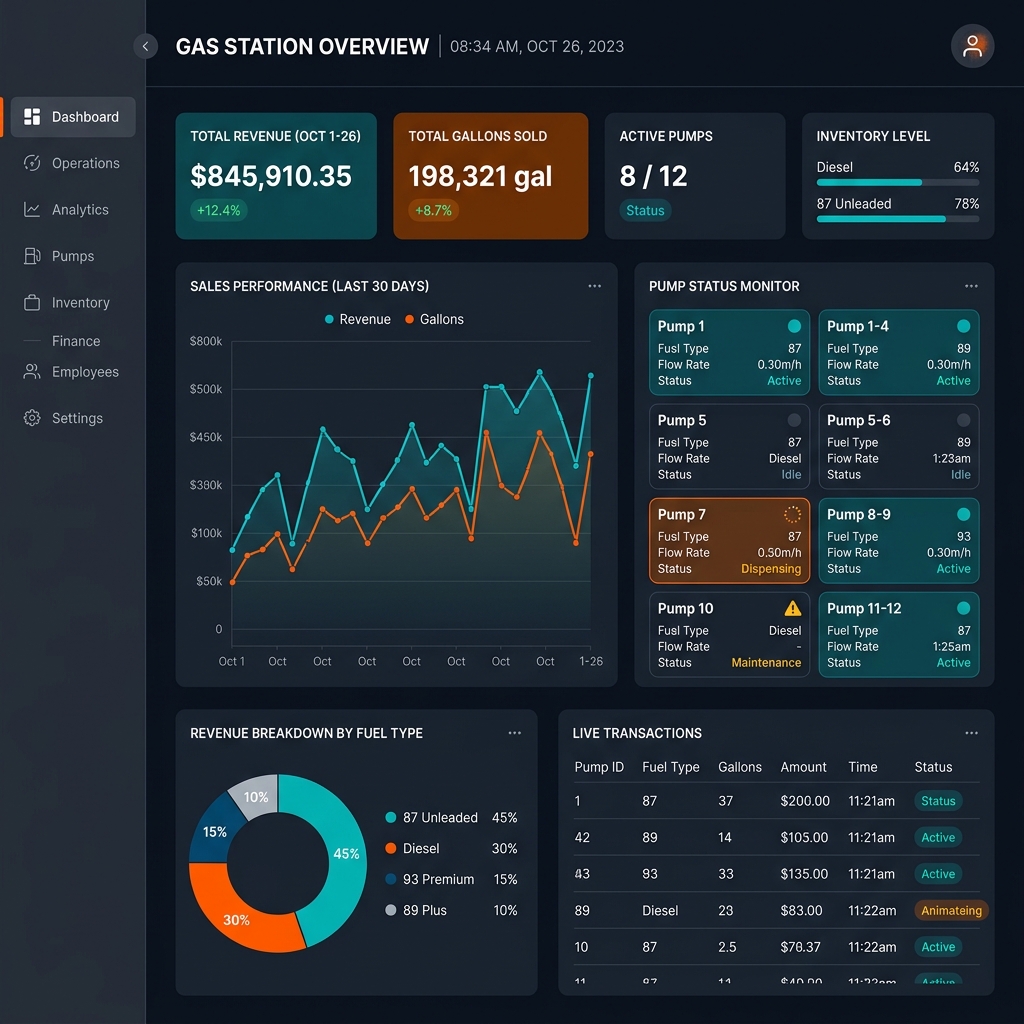 NexoForecourt LATAM Dashboard